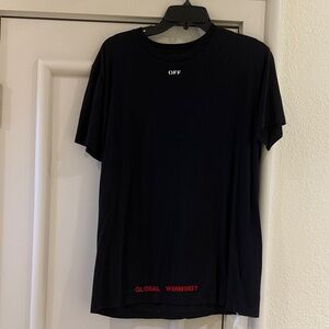 Off-White Black Tee with Red Text